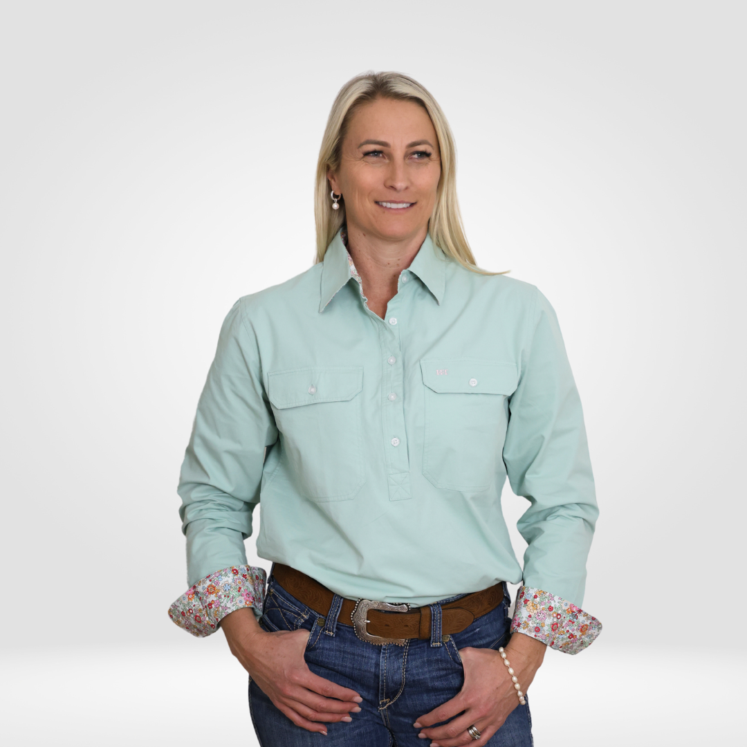 Women's Sage Workshirt | Long Sleeve & Cotton | HT Hide to Tide Women's Sage Workshirt | Long Sleeve & Cotton | HT Hide to Tide