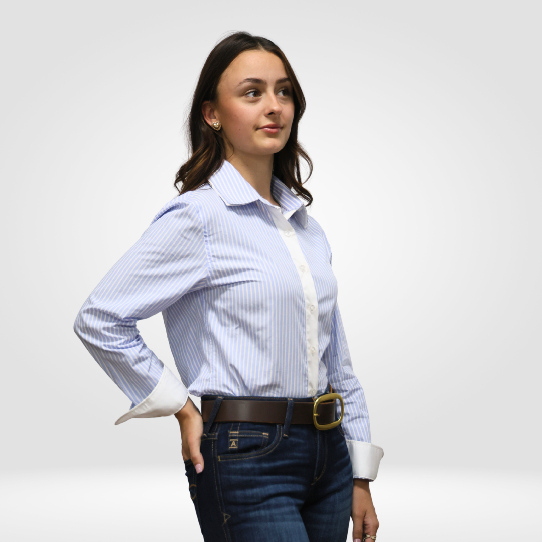 Sky Stripe Refined Blouse