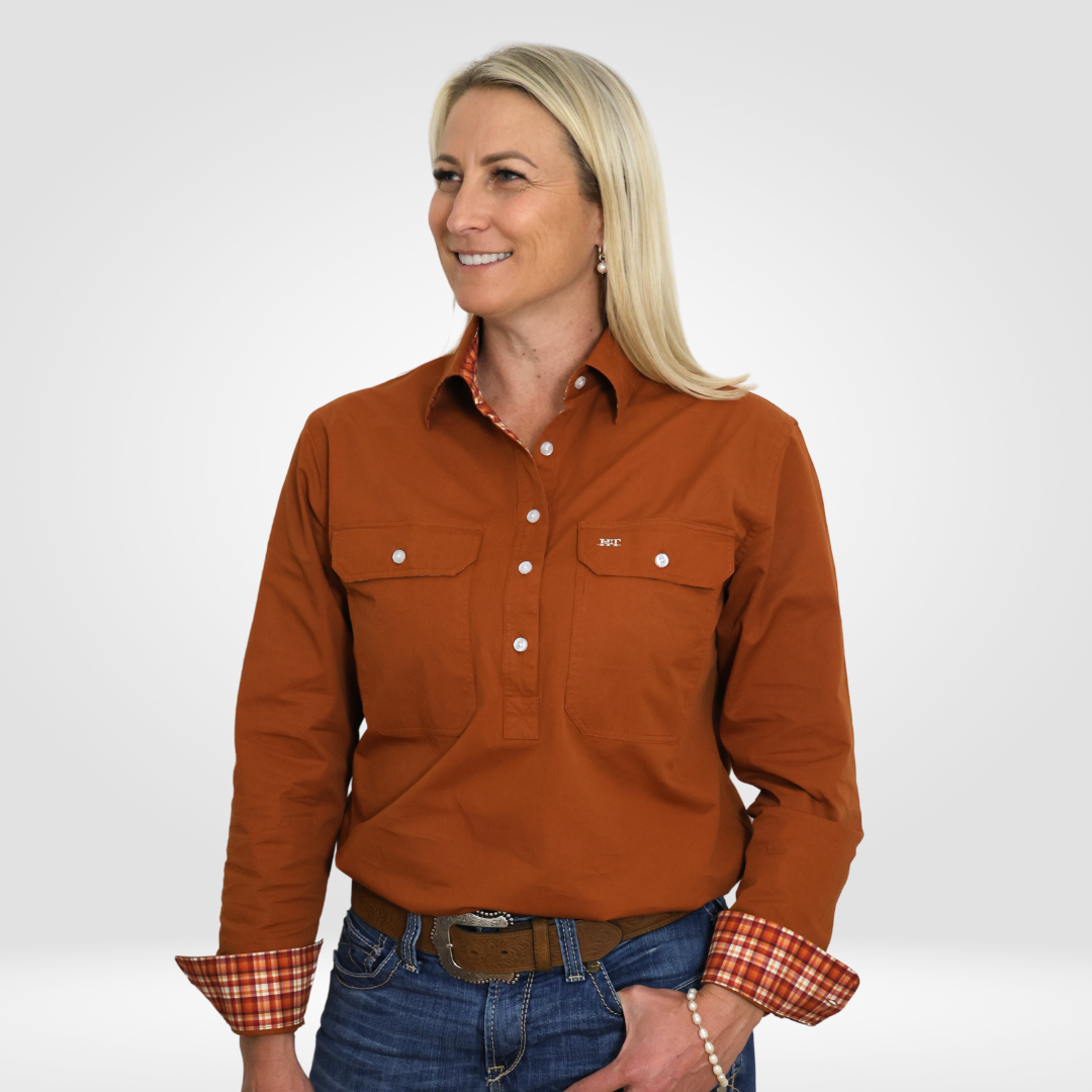Women's Rust Workshirt | Long Sleeve & Cotton | HT – Hide to Tide