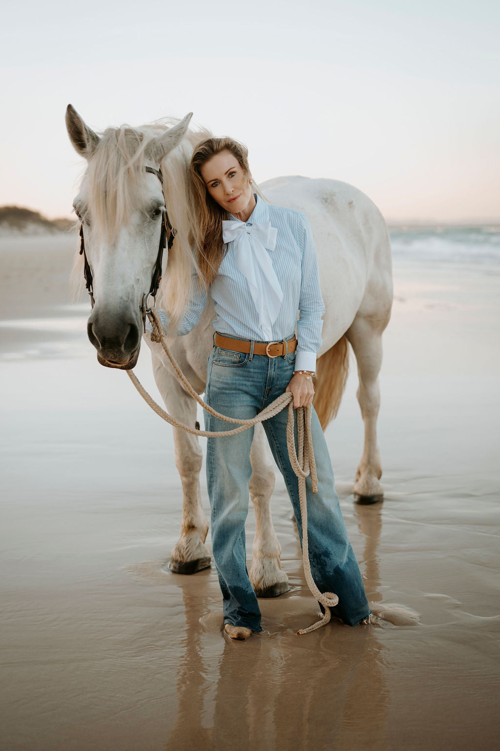 Sky Stripe Refined Blouse